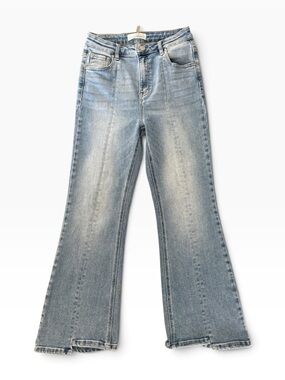 Risen Los Angeles High-Rise Light Blue Flare Jeans with Faded Finish Size 29